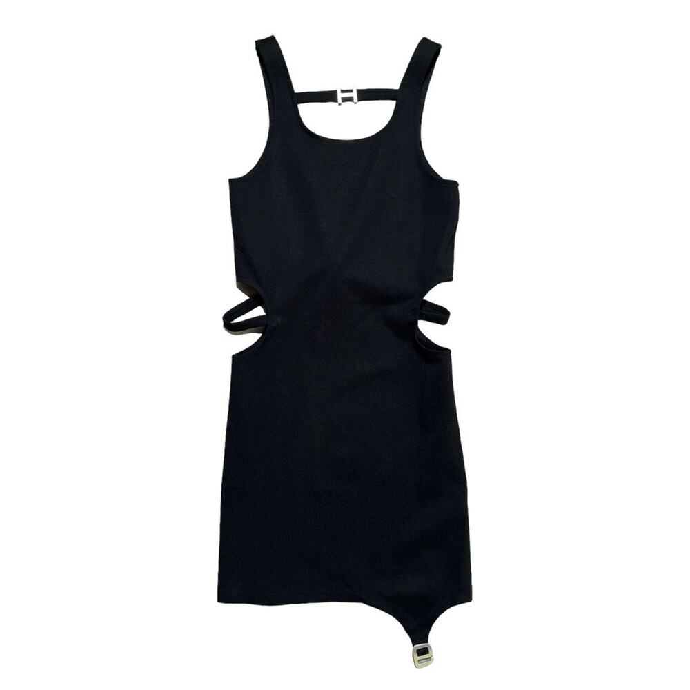 Bondage clasp stretch mini dress